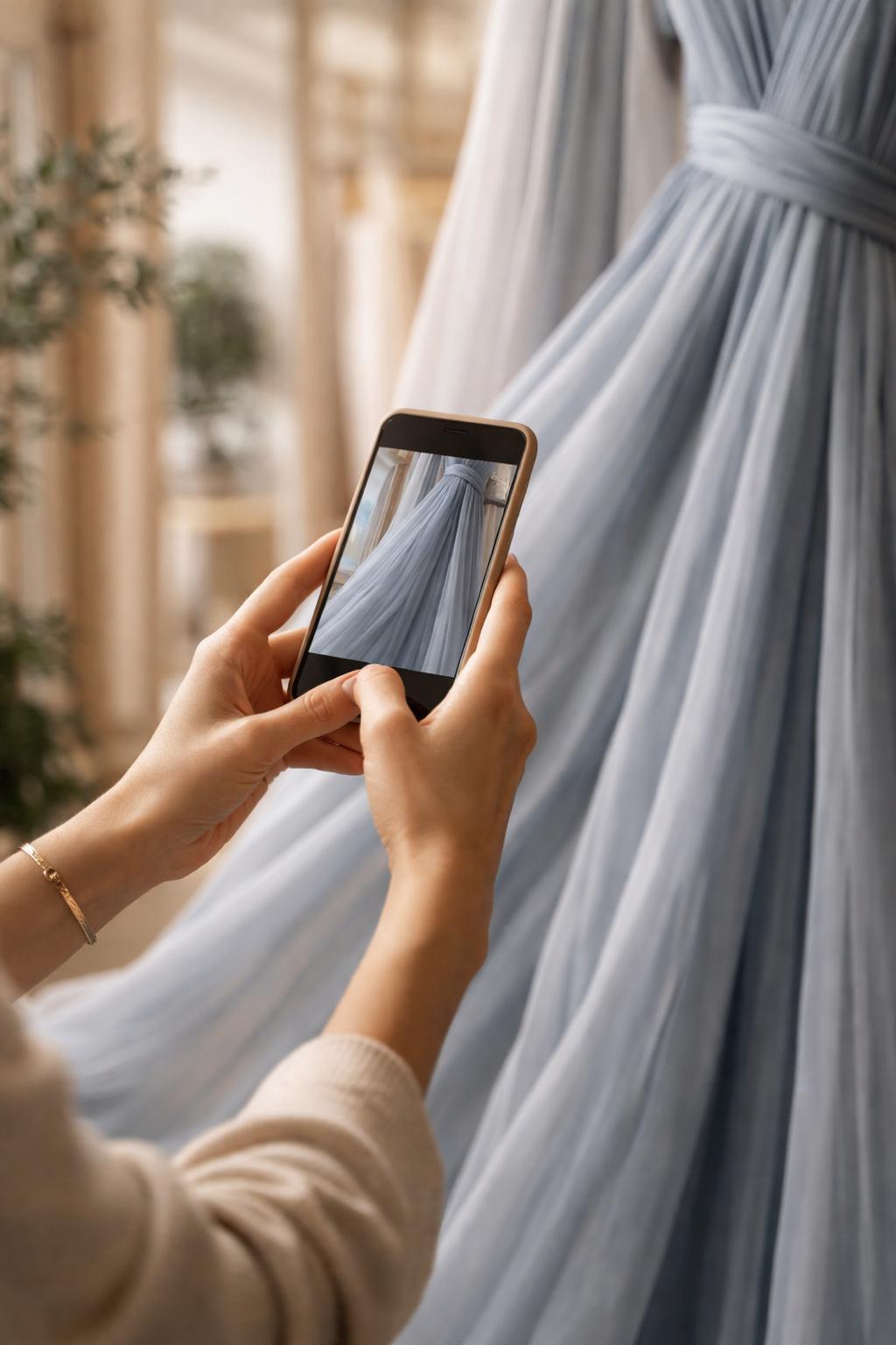 Photographing a dress to search for it visually on Drezily