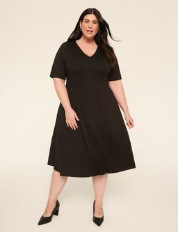 Ponte Perfect Sleeve A-Line Dress
