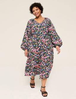 Long-Sleeve V-Neck Dress