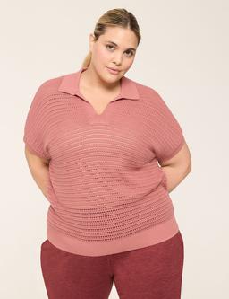 LIVI Short-Sleeve Collared Sweater