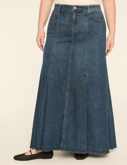 High-Rise Tulip-Hem Maxi Skirt