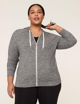 LIVI Soft Marl Zip-Front Hoodie