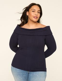 Rib Off-The-Shoulder Top