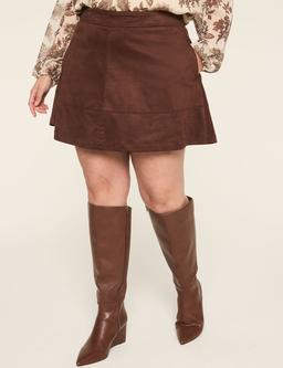 Faux-Suede Skort