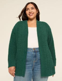 Open-Front Stitch Cardigan
