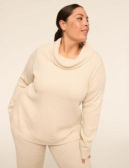 LIVI Shine Texture Cowlneck Sweatshirt