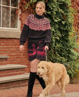 Weekend Collection Plaid Wrap Effect Skirt