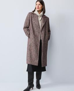 Herringbone Double Breasted Long Coat