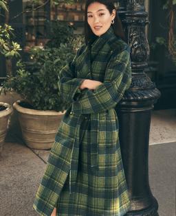 Plaid Trench Coat