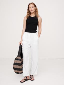 Linen Pull-On Ankle Pant