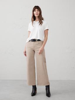 Linen-Blend Crew-Neck Top