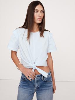 Poplin Tie-Front Top