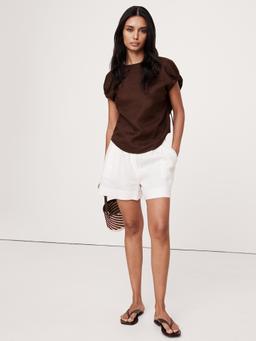 Oversized Linen Cinch Top