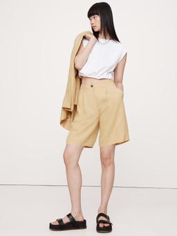 High-Rise Drapey Twill Bermuda Short