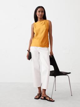 Ruched-Shoulder Top