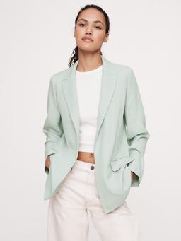 Drapey-Twill Blazer