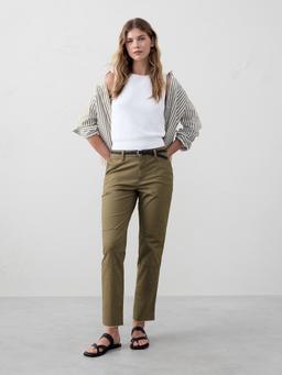 Slim Mid-Rise Pull-On Chino