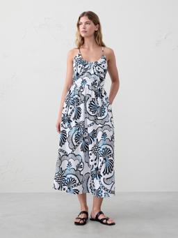 Poplin Halter Midi Dress