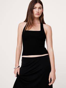 Sculpted Square-Neck Halter Top