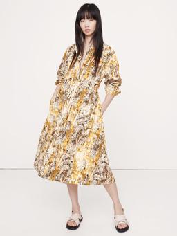 Cotton Poplin Pocket Midi Shirtdress