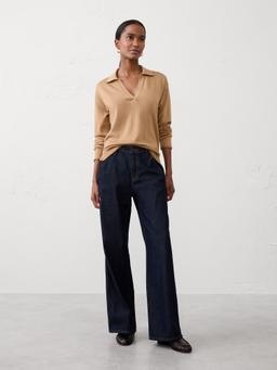 Merino Wool Johnny-Collar Sweater