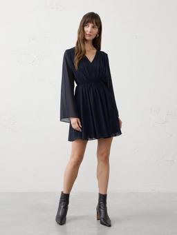 Chiffon Side-Tie Mini Dress