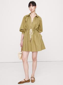 Cotton Poplin Mini Shirtdress