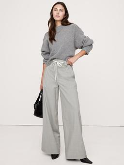 High-Rise Wide-Leg Italian Wool Pant