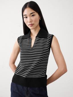 Striped Polo Sweater Tank