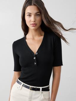 Ribbed Sweater Henley