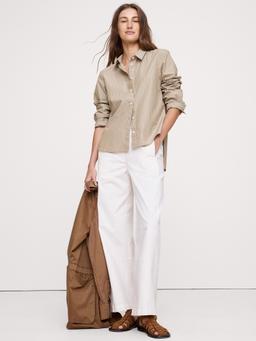 Boxy Cotton Poplin Shirt