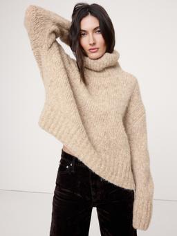 Italian Alpaca-Blend Funnel-Neck Sweater