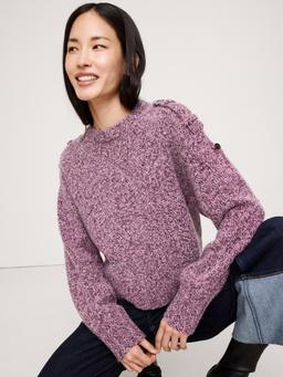 Marled Cashmere-Merino Blend Sweater