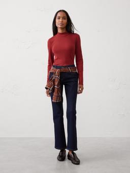 Ribbed Mock-Neck Top