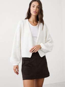 Brushed Cozy Open-Front Cardigan Sweater