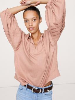 Flannel Peasant Blouse