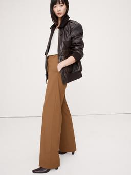 High-Rise Modern Straight Italian Wool Pant