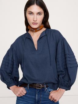 Flannel Peasant Blouse