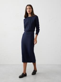 Ribbed Midi Sweater Skirt