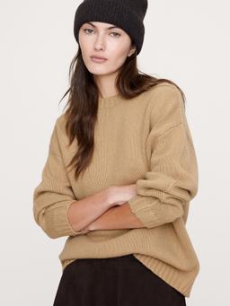 Oversized Merino-Cotton Crew-Neck Sweater