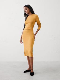 Soft Luxe Shirred-Side Midi Dress