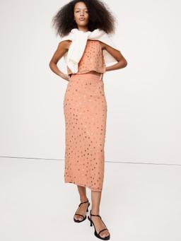 Embellished Chiffon Midi Skirt