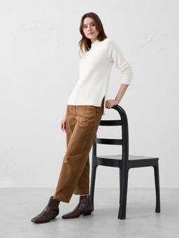 Mixed Ribbed Turtleneck Sweater