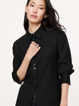 Stretch-Flannel Cinch-Back Shirt