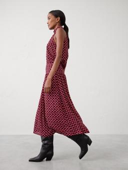 Dropped-Waist Midi Skirt