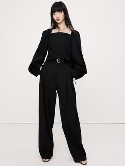 Stretch-Cotton Square-Neck Top