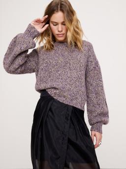 Wool-Alpaca Blend Balloon-Sleeve Sweater