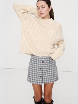 Italian Tweed Wrap Mini Skirt