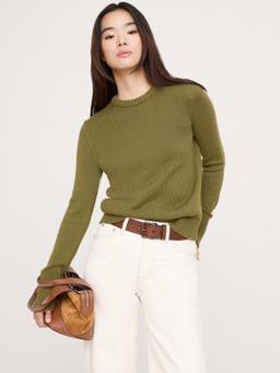 Cotton-Silk Crew-Neck Sweater