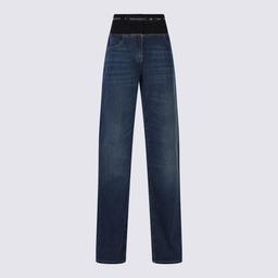 Elisabetta Franchi Blue And Black Cotton Jeans
